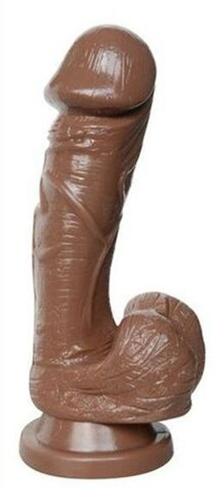 Коричневый фаллоимитатор Big Glans Dong - 19 см.
