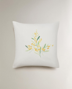 Zara Home наволочка декоративная из хлопка, молочный, 45x45 см