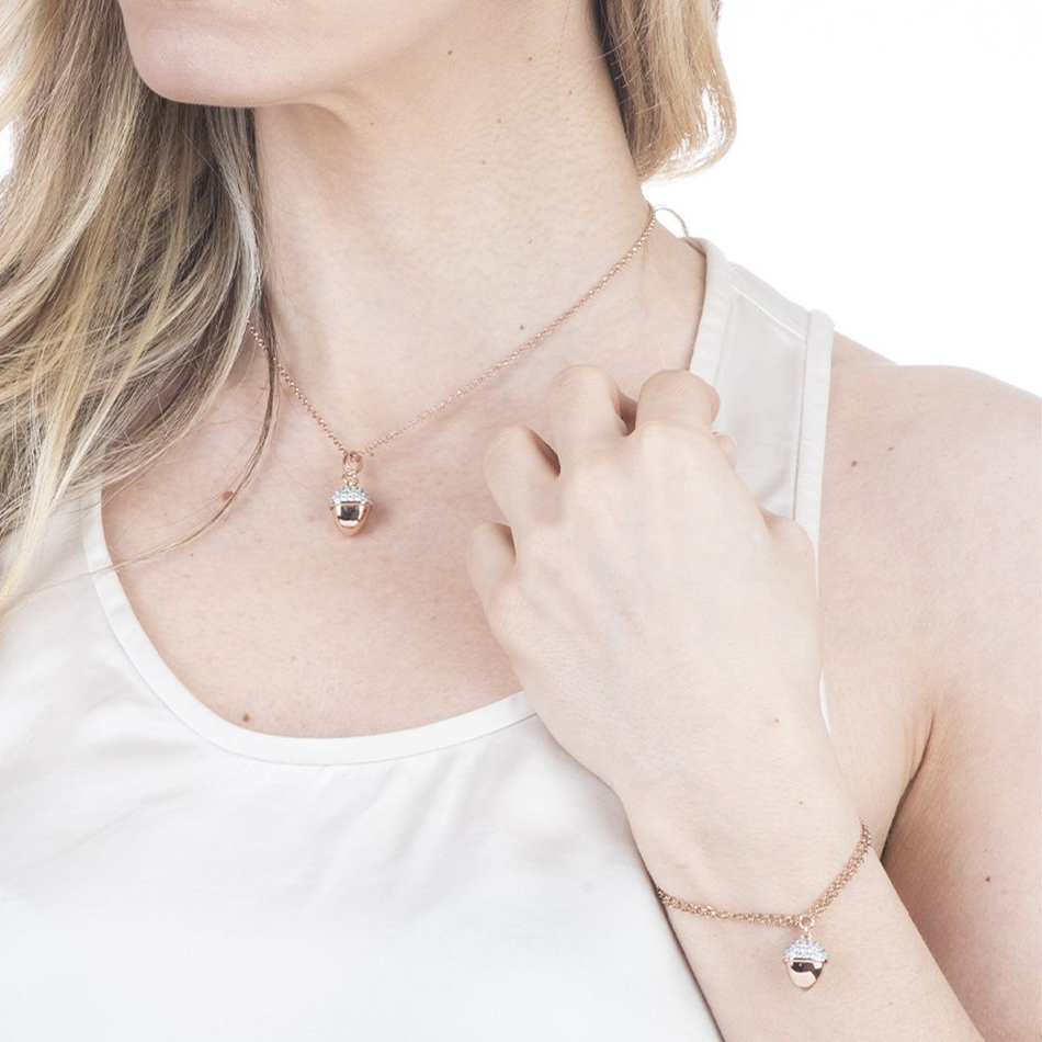Колье Boccadamo Caleida KGR001RS RG с кристаллами Swarovski, покрытием золотом