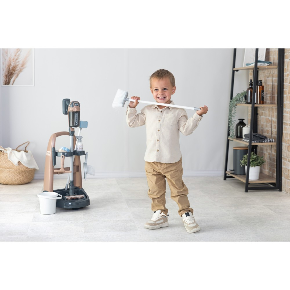 Набор Smoby Rowenta 330326WEB тележка для уборки с пылесосом и 10 аксессуарами для детей от 3 лет — фото 9