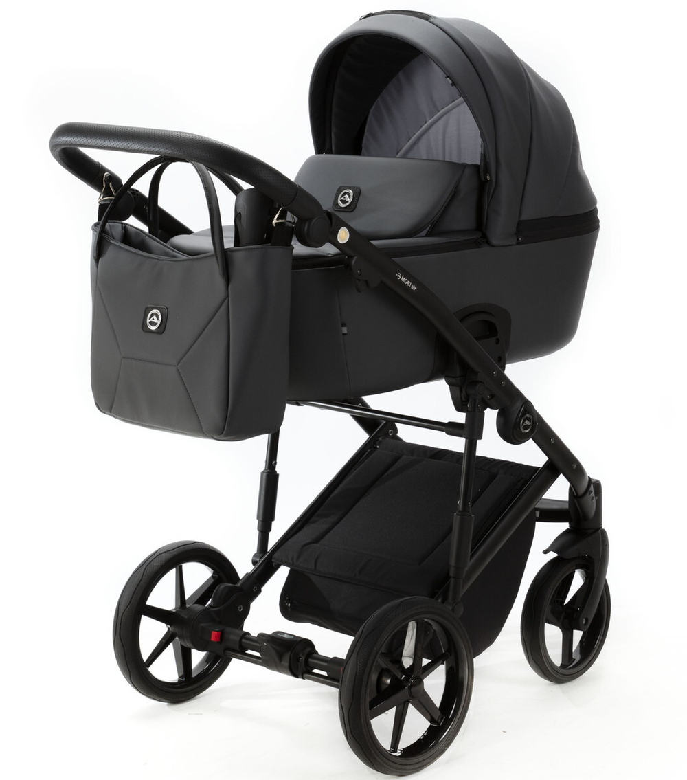 Детская коляска Adamex Mobi Deluxe 3 в 1 M-SA5 (ТЕМНО-СЕРАЯ КОЖА)