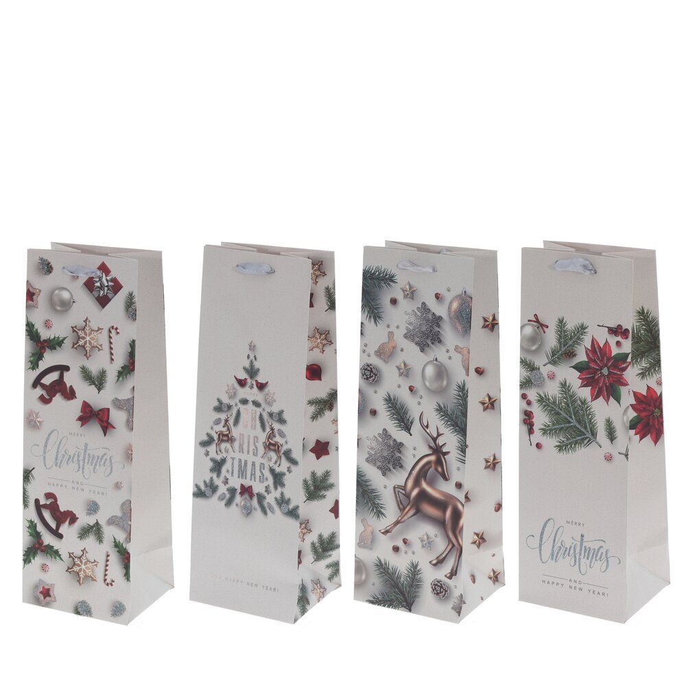 GAEM Пакет подарочный (бумага 210г/м2, блок 12шт), L12 W10 H35 см, 4в.