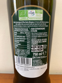 Оливковое масло DANTE BIO Extra Virgin, 750 мл, Италия