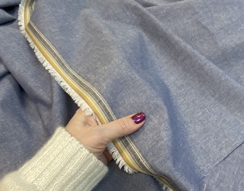 Ткань 100% хлопок джинсовая облегченная (Италия) ш-150см 1м