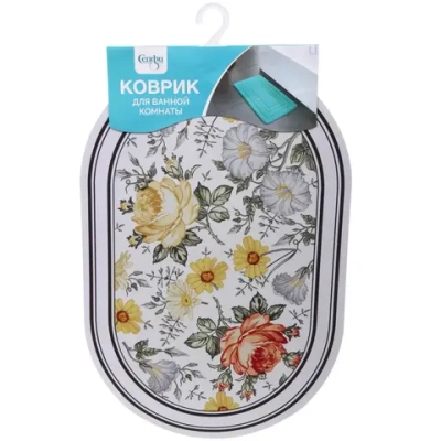 Коврик для ванной 38*58"Пионы»