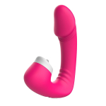 Розовый двойной вибромассажер с клиторальной стимуляцией I-Moon Lisking Massager MY-508