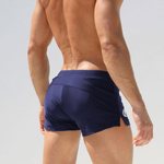 Мужские плавки-боксеры с имитацией гульфика и кармашком (Размер: M) (Цвет: темно-синий)
