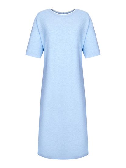 Женское платье голубого цвета из вискозы - фото 1