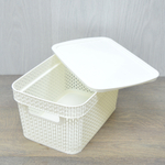 Корзина для хранения 5л с крышкой "Keeplex Ajur", белое облако