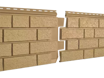 Сайдинг Ю-Пласт "Стоун-Хаус С-Лок" Серия КЛИНКЕР горчичный