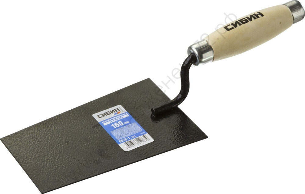 СИБИН 175х110х90 мм, деревянная ручка, кельма отделочника стальная (0820-1)