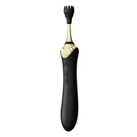 Черный клиторальный вибростимулятор 21,9см с насадками Zalo Bess Clitoral Massager Obsidian Black