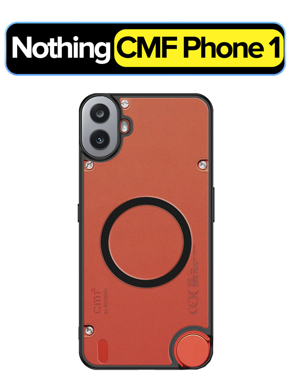 Чехол с Магсейф для Nothing CMF Phone 1 прозрачный матовый с черным бортом WLONS