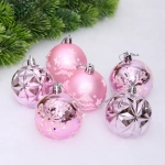 Набор шаров «Вивальди» 6 см (в наборе 6 шт), Розовый