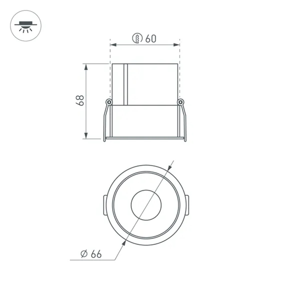Светильник MS-ATLAS-BUILT-R66-15W Warm3000 (WH-WH, 35 deg, 230V) (Arlight, IP20 Металл, 5 лет) 037185(1)