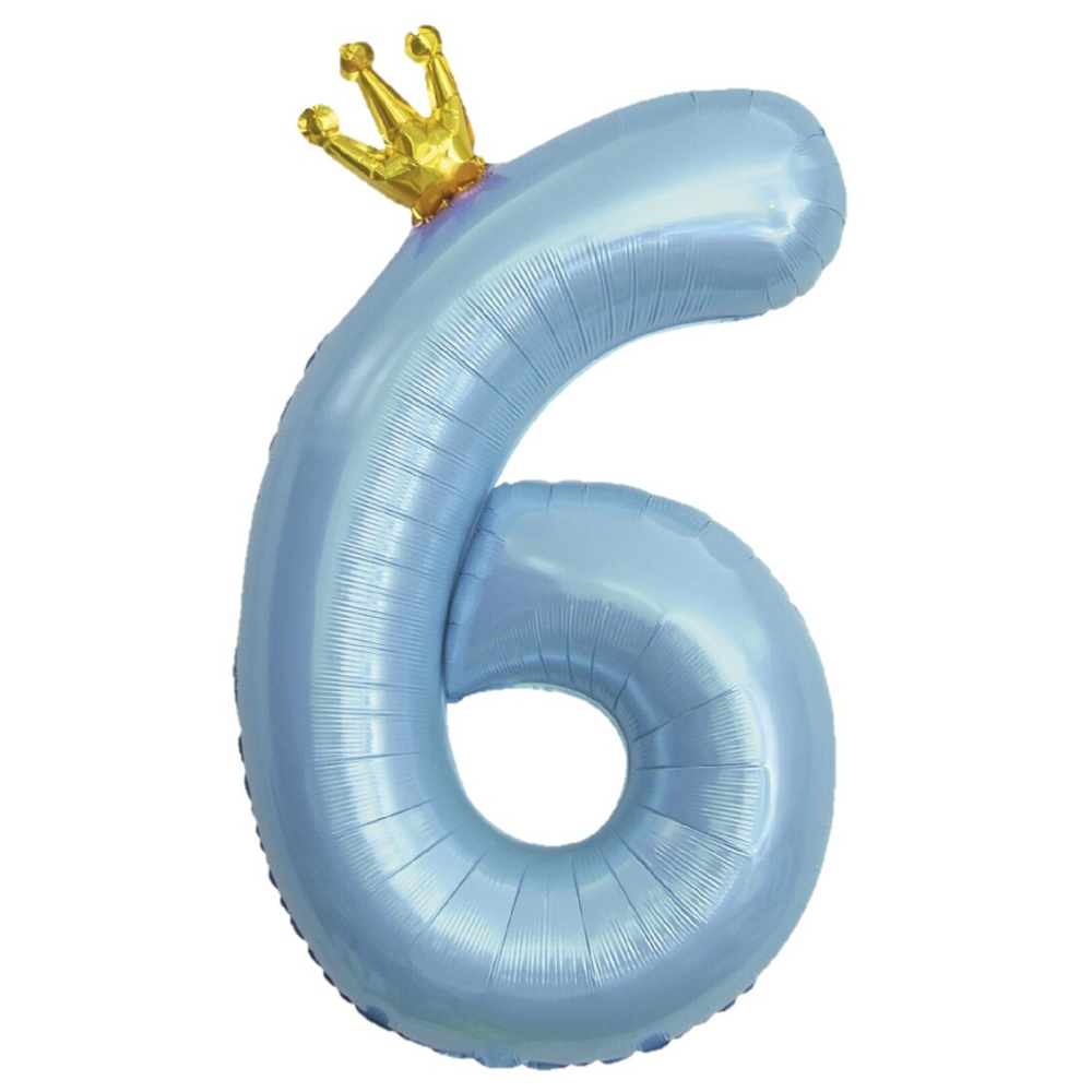 Фольгированные цифры с короной 102 см в ассортименте