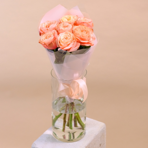 Купить Букет персиковых роз