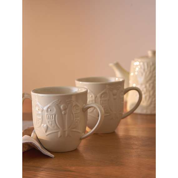 Набор кружек birds of paradise, 500 мл, кремовые, 2 шт.