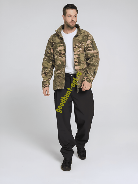 Тактическая военная флисовая толстовка без капюшона Мультикам