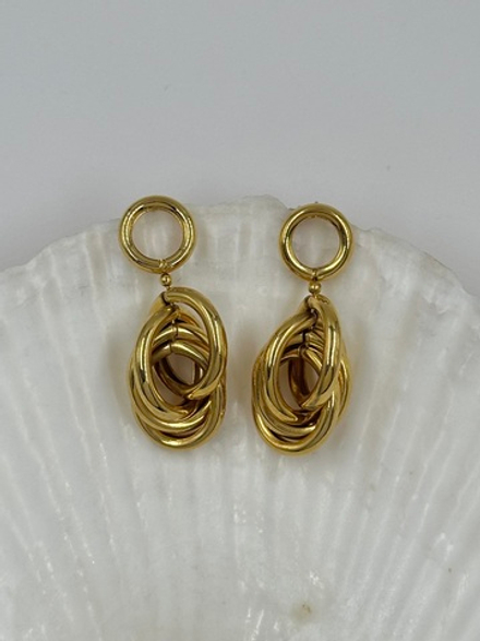 Серьги с подвесками-узелками