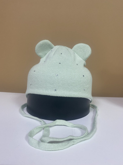 Шапочка вязаная из хлопка с подкладкой, размер 38