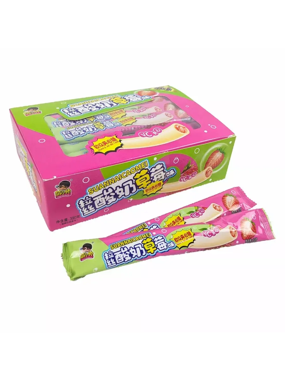 Жевательные конфеты тянучки со вкусом Клубники 13 г * 30 шт