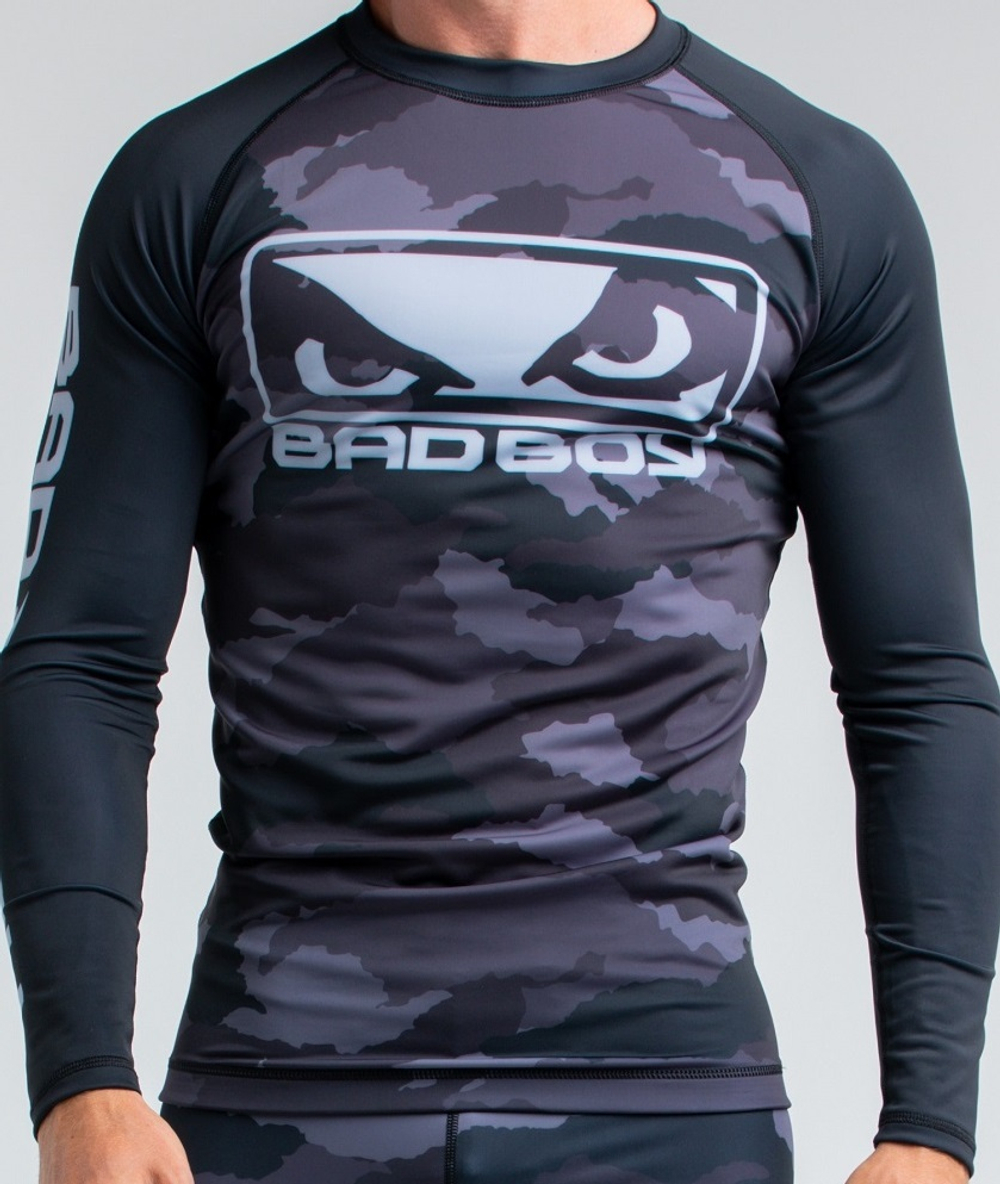 Рашгард Bad Boy Fighter черный/серый камуфляж