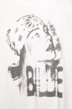 PULL&BEAR Футболка с принтом Billie Eilish, белый