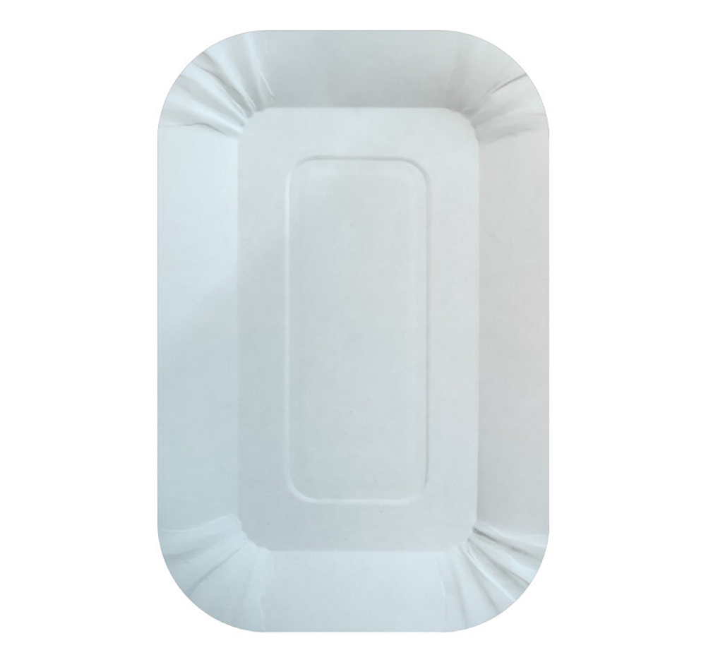 Тарелка бумажная 110х170мм Snack Plate, белая мелованная