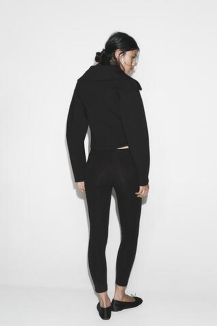 ZARA ЛЕГИНСЫ С ДЕКОРАТИВНЫМИ ШВАМИ, ЧЕРНЫЙ