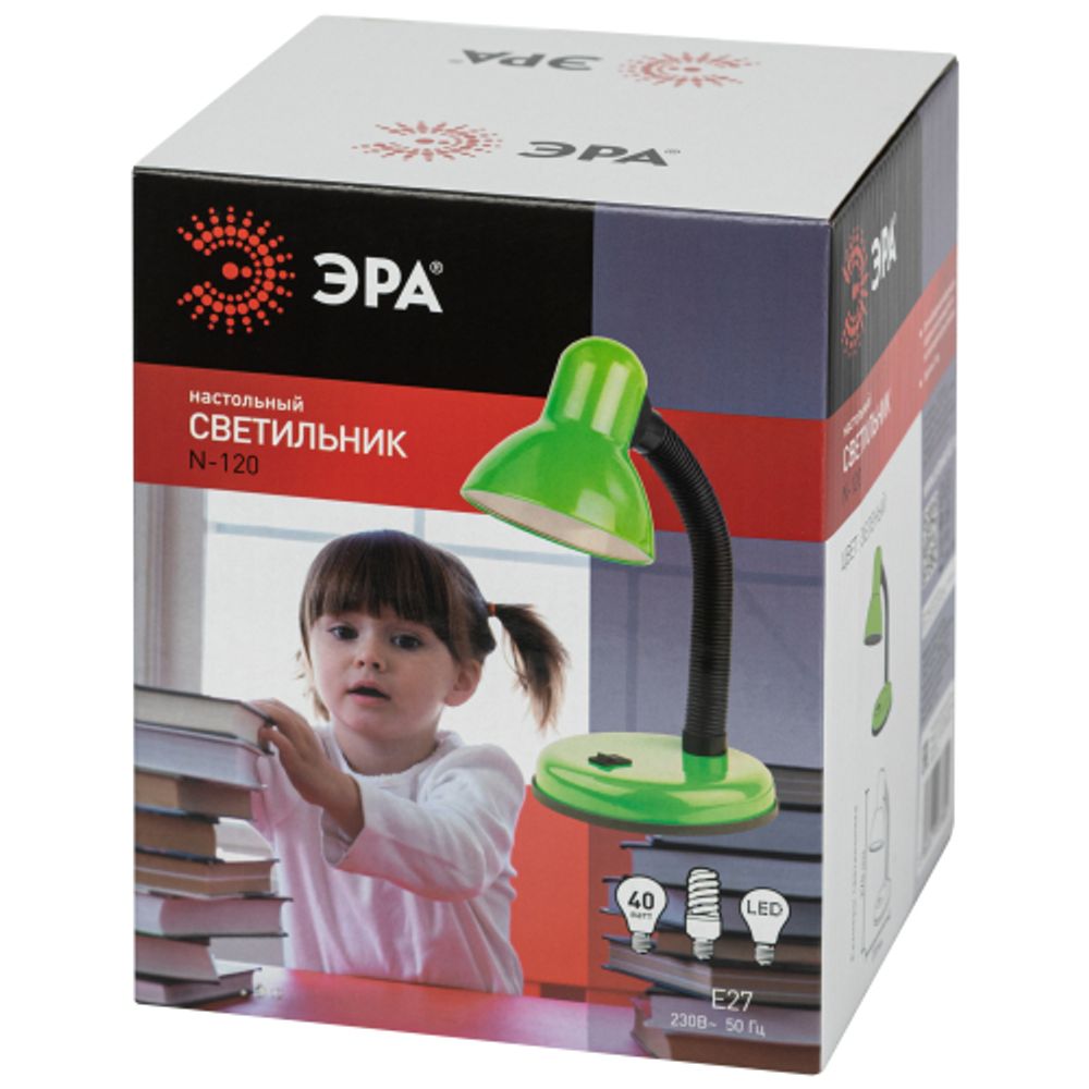 Настольный светильник ЭРА N-211-Е27-40W-GR зелёный