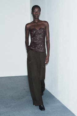 ZARA БРЮКИ КАРГО НА МОЛНИИ ZW COLLECTION LIMITED EDITION, ТЕМНЫЙ ХАКИ