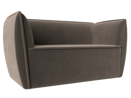 Диван кухонный прямой Бергамо 2-х местный, SEVEN 727 коричневый, Велюр, 112037