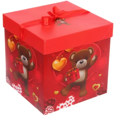 Коробка подарочная «Медвежонок» 22*22*22 см, микс