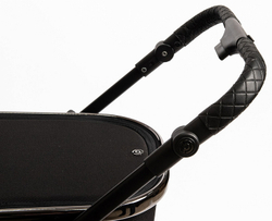 Детская коляска Peppy Tecla 3 в 1 с автокреслом First black Shadow Black Chrome Edition (Черный)