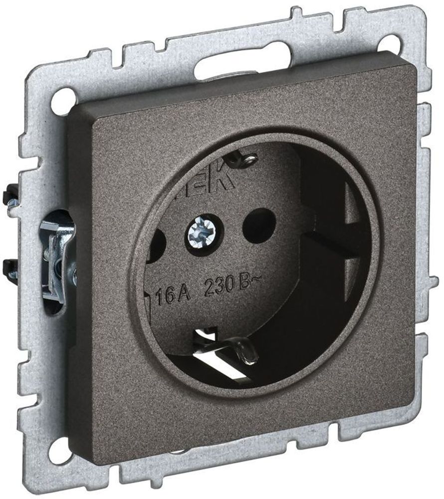 Розетка 1-м СП BRITE РС14-1-0-БрТБ 16А с заземл. защ. шторки механизм бронза IEK BR-R14-16-K45 Розетка 1-м СП BRITE РС14-1-0-БрТБ 16А с заземл. защ. шторки механизм бронза IEK BR-R14-16-K45