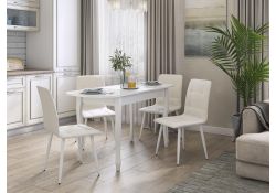 Стеклянный стол Экстра 2 100(130)х60х75 белый / белый