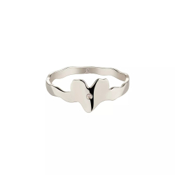 кольцо «сердце» с бриллиантом из белого золота предзаказ