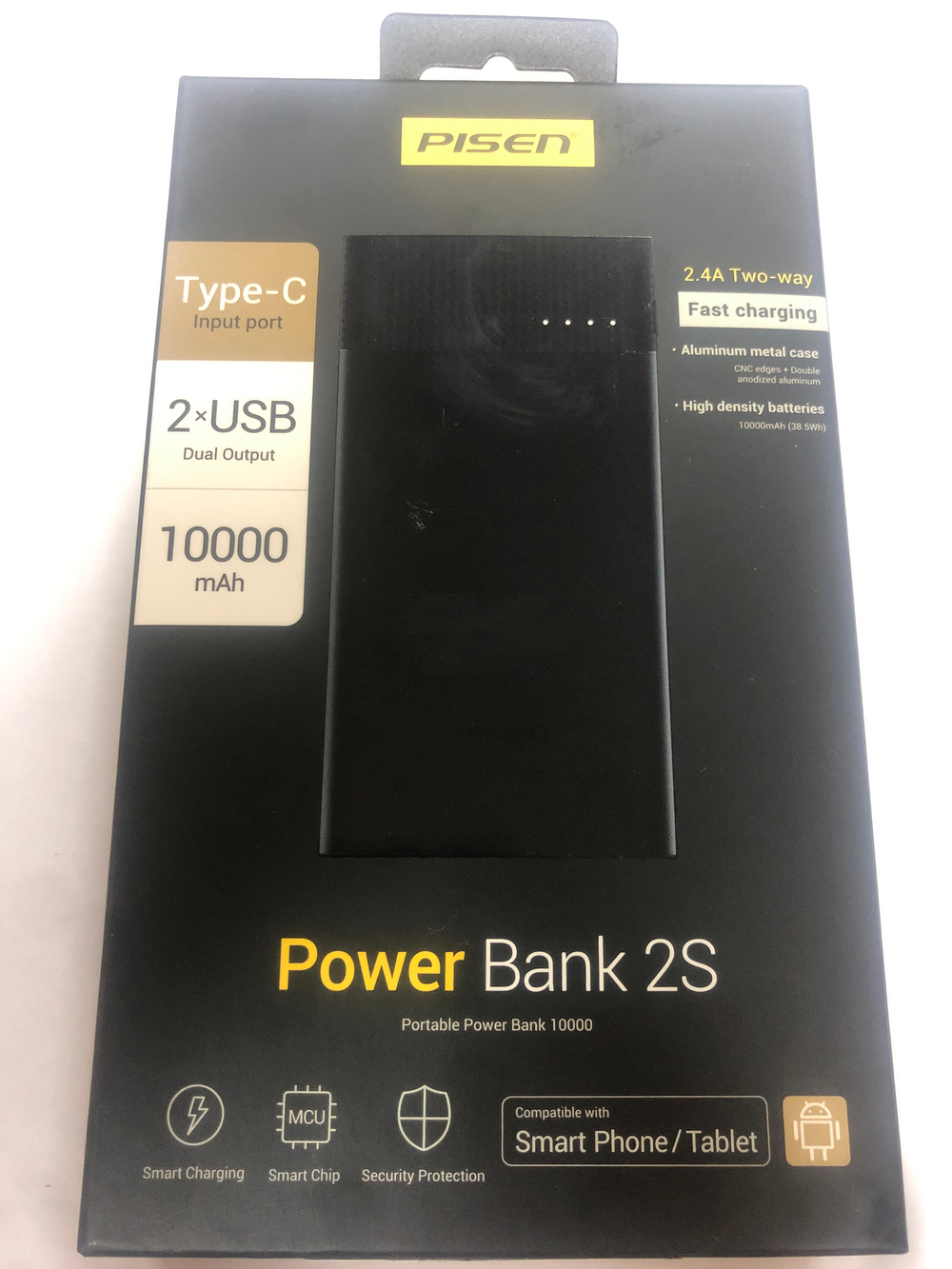Внешний Аккумулятор (Power Bank) Pisen TS-D211 10000 mAh (5,0V - 2A, кабель Type-C) Черный