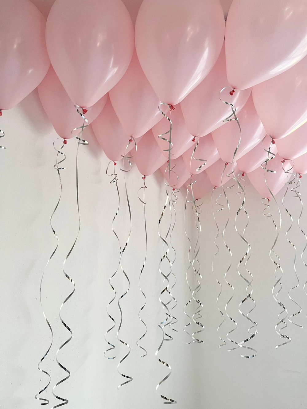 Воздушные шары на потолок 21шт нежно розовые №3805