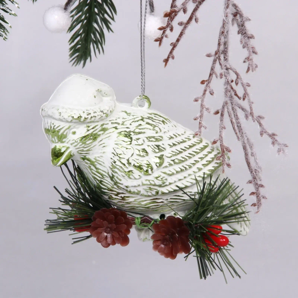 Ёлочная игрушка «Волшебная птица» 7*5*12 см , зелёный