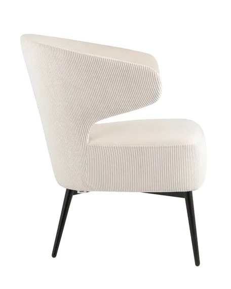 Лаунж-кресло Royal Stripes велюр молочный