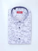 Сорочка мужская VESTER короткий рукав, газетный рисунок 76518 41