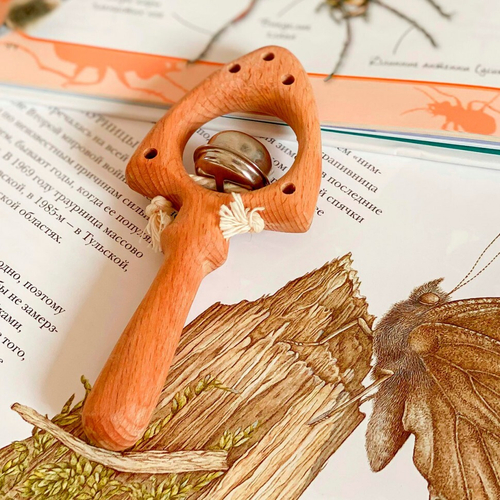 Погремушка с бубенцом Мухомор Леснушки