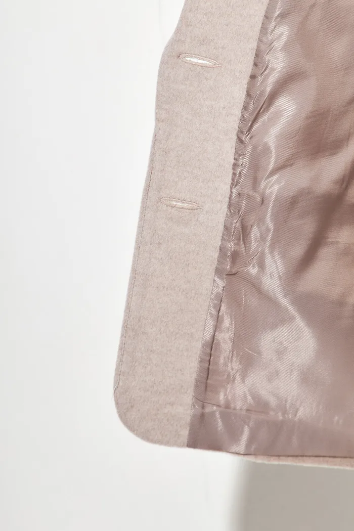 Пальто-пиджак с шерстью жемчужного цвета