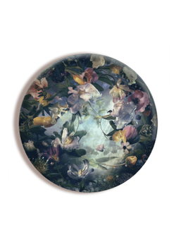 Картина на стекле тондо для интерьера круглая "Вечерний блюз", диаметр 28 см Декор для дома, подарок