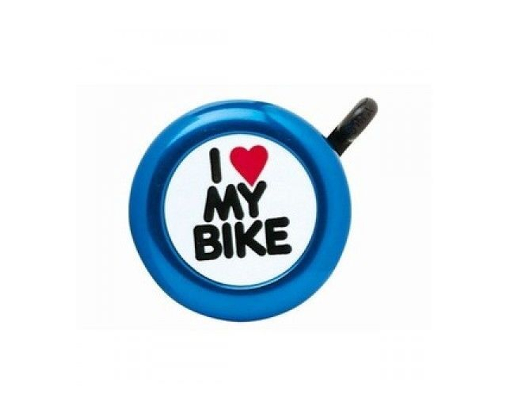 Звонок Green Cycle GBL-251 I love my bike cтальной синий