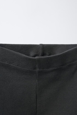 ZARA ОДНОТОННАЯ ТОЛСТОВКА С ЛЕГИНСАМИ В РУБЧИК, АНТРАЦИТОВО-СЕРЫЙ