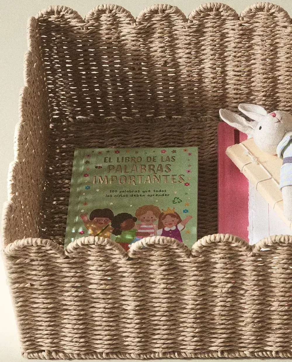 ZARA HOME ПРЯМОУГОЛЬНАЯ КОРЗИНА ДЛЯ ХРАНЕНИЯ ДЕТСКИХ ИГРУШЕК, СВЕТЛО-БЕЖЕВЫЙ