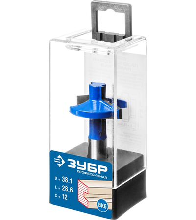 ЗУБР 38.1 x 28.6 мм, хвостовик 12 мм, фреза пазо-шиповая наборная, Профессионал (28731-38.1-1)